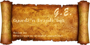 Gyurán Erzsébet névjegykártya